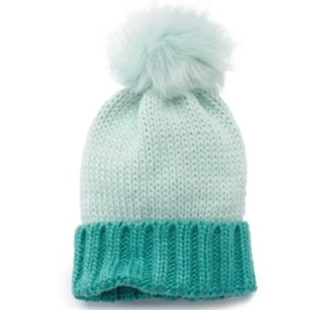 Fuzzy ball knit beanie